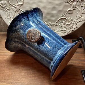 Blue Ceramic Vase - Excellent Condition